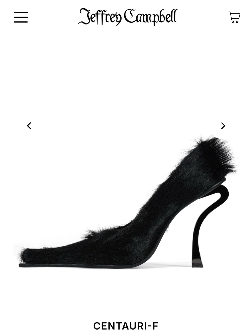 Jeffrey Campbell Centauri-F Black Fur Sculpted Slingback Heel